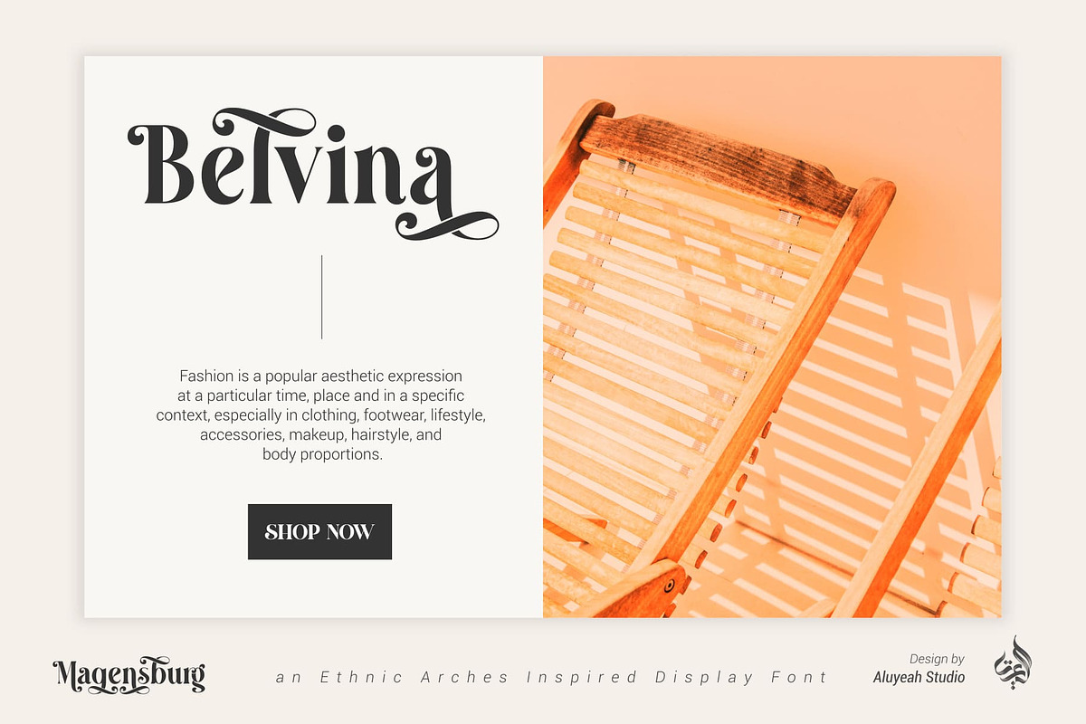 Magensburg | Modern Display Font, a Font by Aluyeah Studio (Photo 3 of 17)