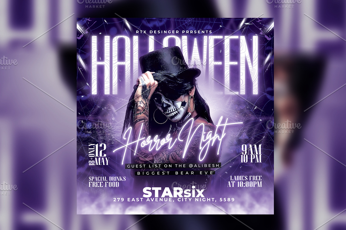 Halloween Party Flyer Template, a Flyer Template by RTXdesinger99 (Photo 1 of 3)