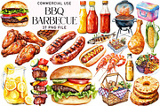 Watercolor Bbq Barbecue Clipart, an Illustration by Daily.Designs (Thumbnail 1 of 3)