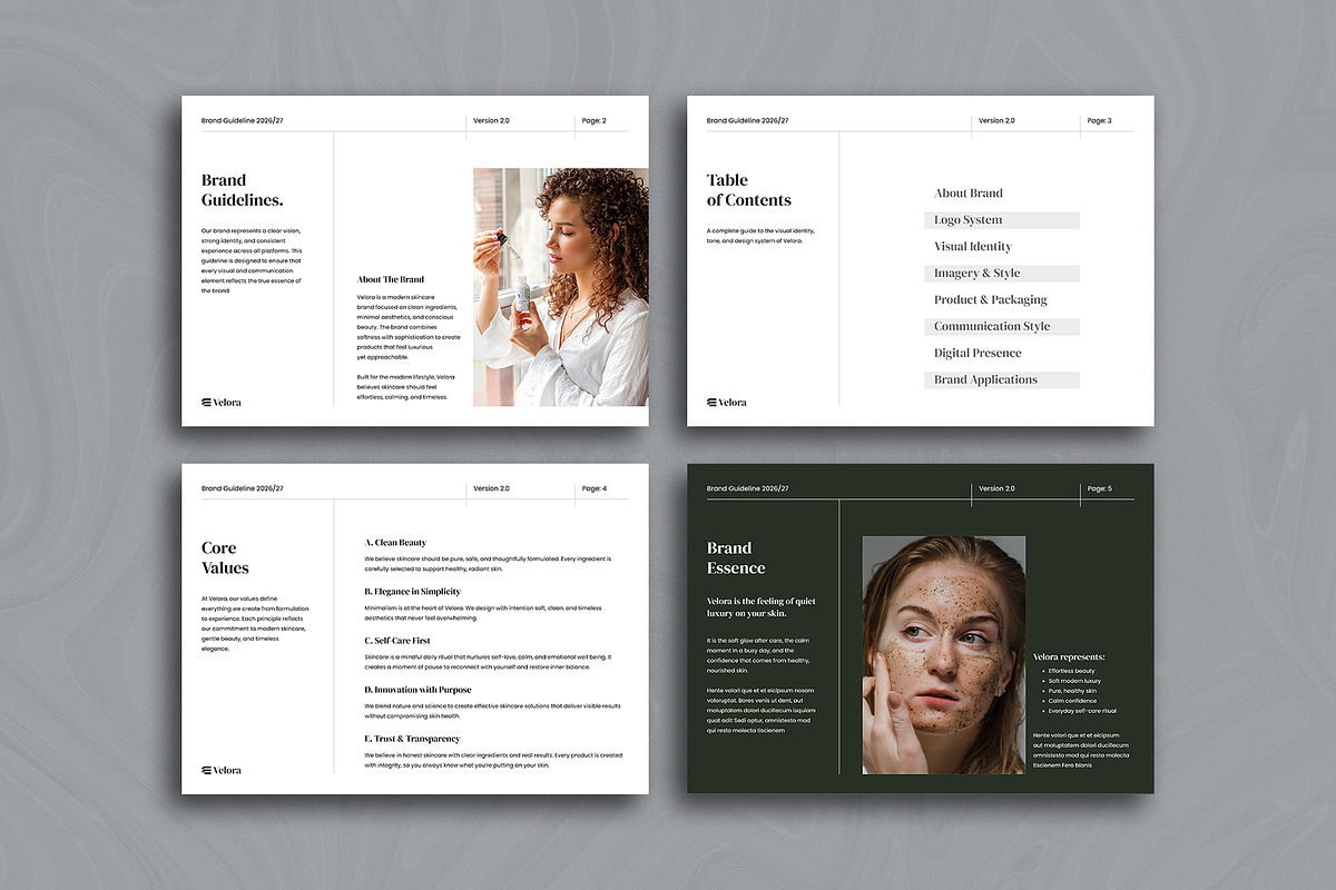 Velora · Brand Guidelines, a Brochure Template by ArtisticLand (Photo 3 of 14)