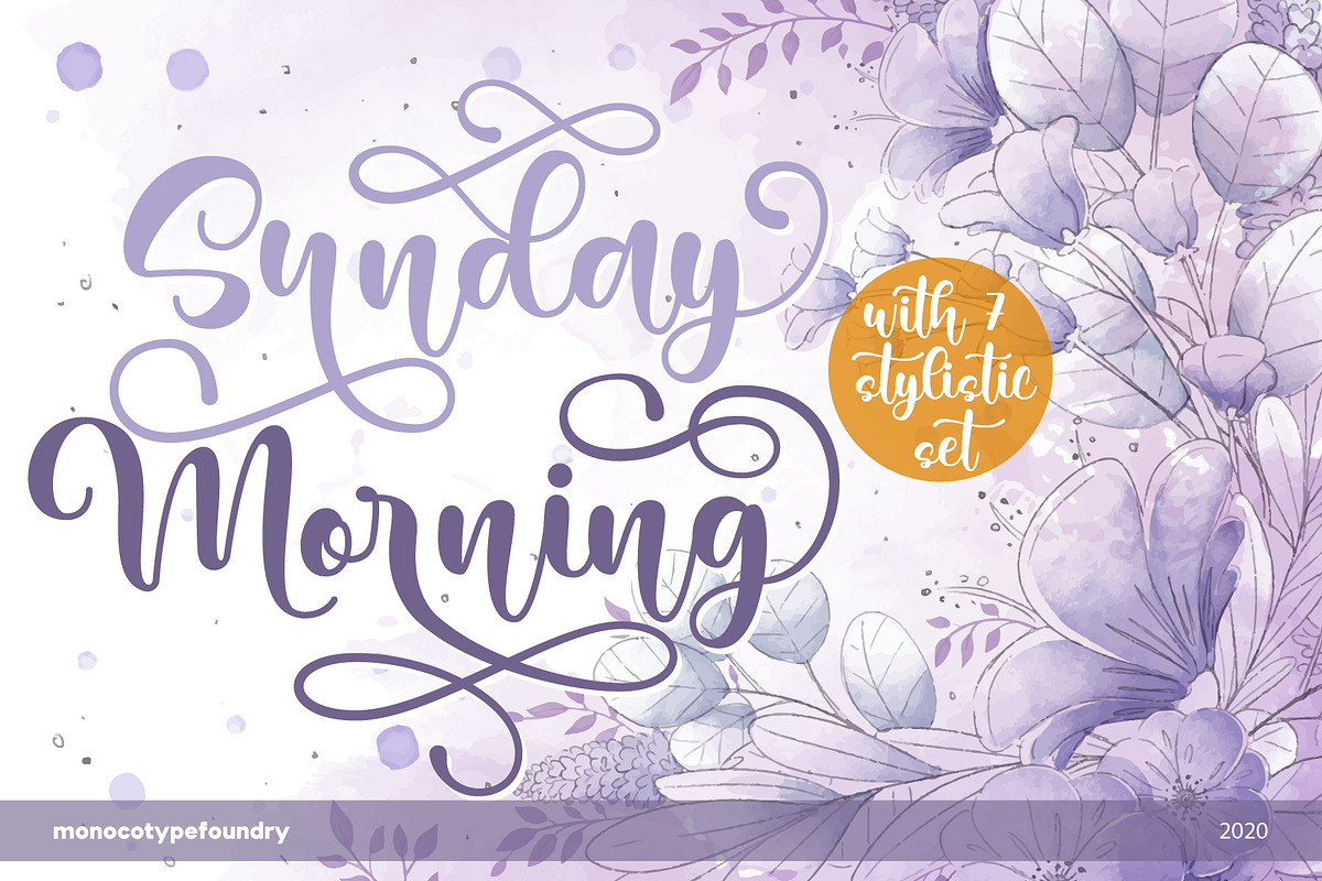 Sunday Morning Script Font, a Script Font by Monoco Type Foundry (Photo 1 of 11)