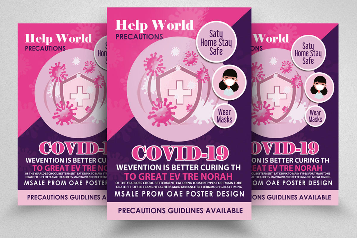 Stay Home Stay Safe Covid-19 Flyer, a Flyer Template by Business Flyers (Photo 1 of 2)