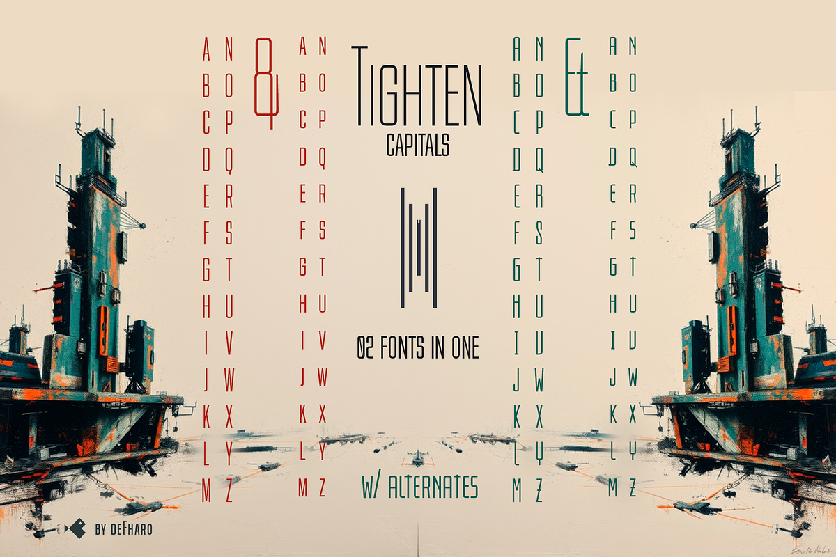 Tighten Capitals -04 Fonts-, a Sans Serif Font by deFharo (Photo 3 of 9)
