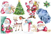 Santa Claus Christmas clipart set, an Illustration by SimpleWishesArt (Thumbnail 2 of 5)