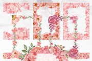 LivingCoral Watercolor Flowers, an Illustration by May • SHO (Thumbnail 7 of 13)