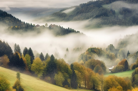 Misty mountain landscape stock photo, a Nature Photo by Virgo Studio