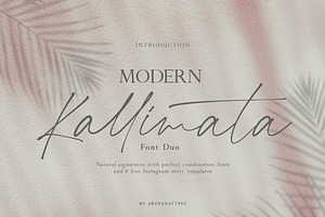 Modern Kallimata, a Script Font by Ardyanatypes