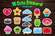 Cute 16 Little stickers!, a Food Illustration by Asaelv Shop! (Thumbnail 1 of 3)