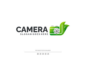 Gradient Modern Nature Leaf Camera, a Branding & Logo Template by Artnivora.Std