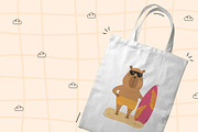 Funny capybaras set. Summer vibes, an Animal Illustration by Mila_art (Thumbnail 4 of 6)