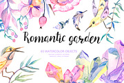 Romantic garden. Watercolor design, an Illustration by Kseniya_design (Thumbnail 1 of 10)