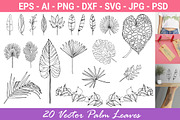 Palm Leaves svg, Botanical png, a Decorative Illustration by Watercolor_Vector Graphic (Thumbnail 1 of 25)