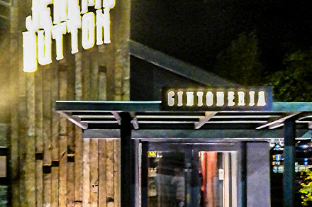 Gin bar exterior night scene, ushuaia, argentina, a Food & Drink Photo by DanFLCreativo