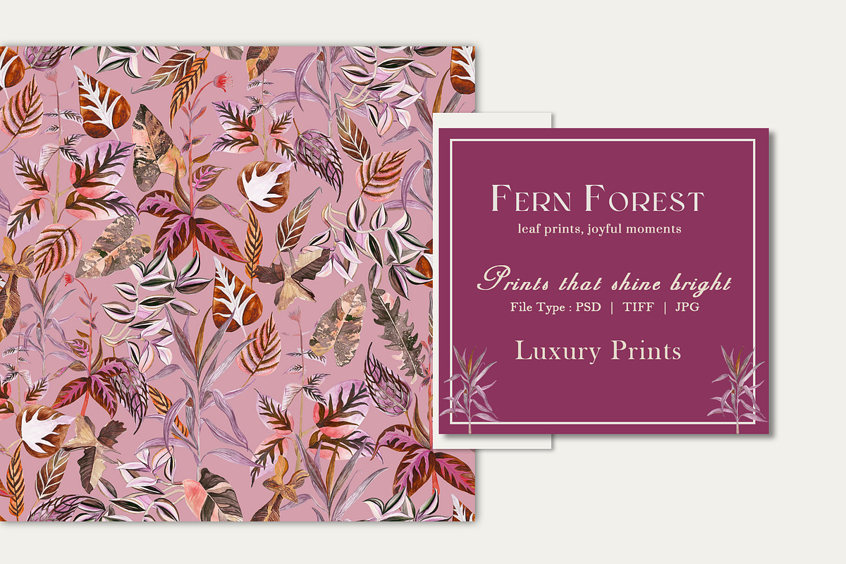 Fern Forest Pattern & Motifs, a Pattern Graphic by GND ART STUDIO (Photo 3 of 8)