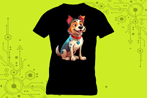 Groovy Colour Dog Tshirt Graphics