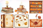 Watercolor Fall Autumn Academia PNG, an Illustration by Canvas Craft (Thumbnail 3 of 3)