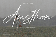 Amsthon – Handwritten Font, a Script Font by NDNL Studio (Thumbnail 1 of 8)