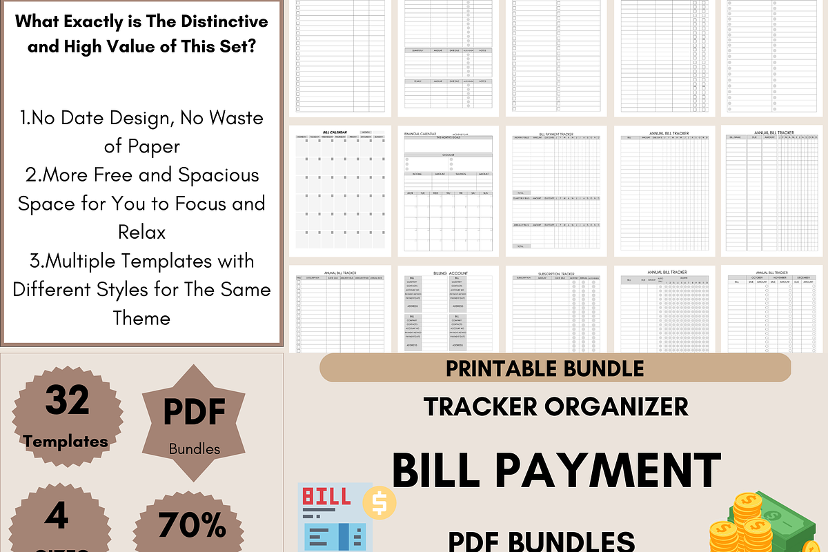 Printable Bill Payment Tracker, a Print Template by LA Design (Photo 1 of 9)