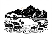 60 Lotus Mountain Harmony Silhouette, an Empty State Illustration by Amazin_art (Thumbnail 9 of 31)