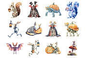Halloween Skeleton Animals Clipart, a Graphic by CitraGraphics (Thumbnail 3 of 4)