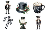 Black and White Christmas Clipart, a Seasonal Illustration by CitraGraphics (Thumbnail 6 of 9)
