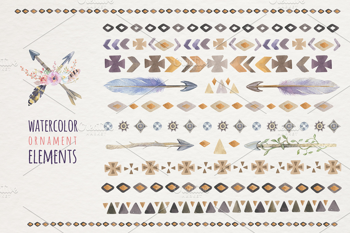 Watercolor boho skulls, a Decorative Illustration by Peace ART (Photo 6 of 7)