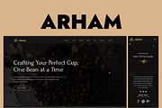 Arham · Premium Coffee Template, a Landing Page Template by VeloxUI (Thumbnail 1 of 4)