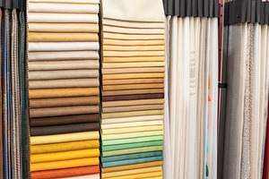 Colorful and bright curtains fabrics stock photo containing stock photos and