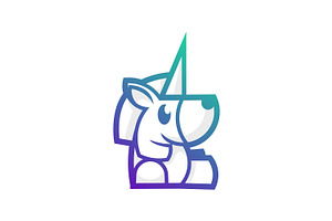 Cute Unicorn Vector Template Logo