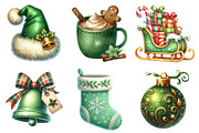 Green Christmas Sublimation Clipart, an Illustration by Daily.Designs (Thumbnail 5 of 5)