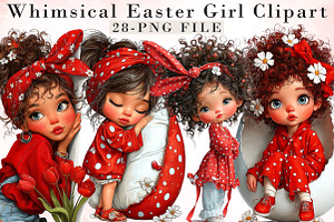 Whimsical Easter Girl Clipart, an Illustration by Libby Wishes