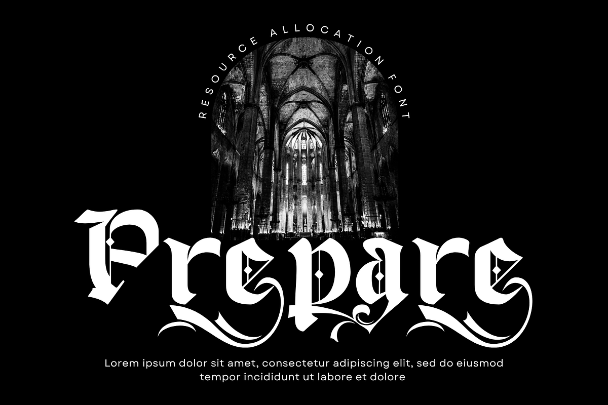 Resource Allocation - Gothic Font, a Blackletter Font by 177Studio (Photo 5 of 6)