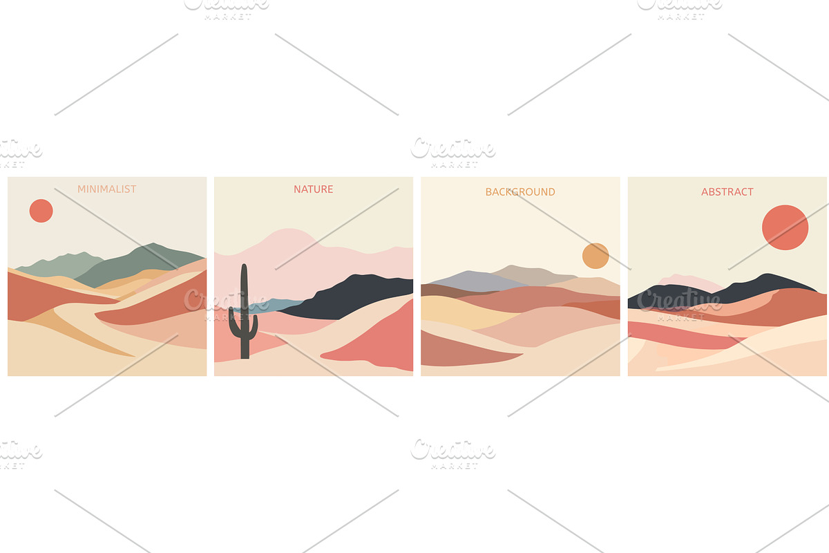 Abstract minimalist desert landscape, an Illustration by Valerie Bodnar
