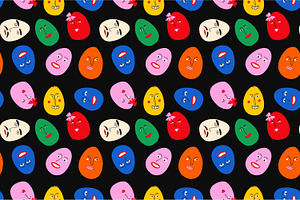 Black Easter pattern with eggs, a Pattern Graphic by Art's and patterns