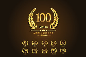 Golden Anniversary Badges, Logo Sets, a Graphic by OtpirusGraphic