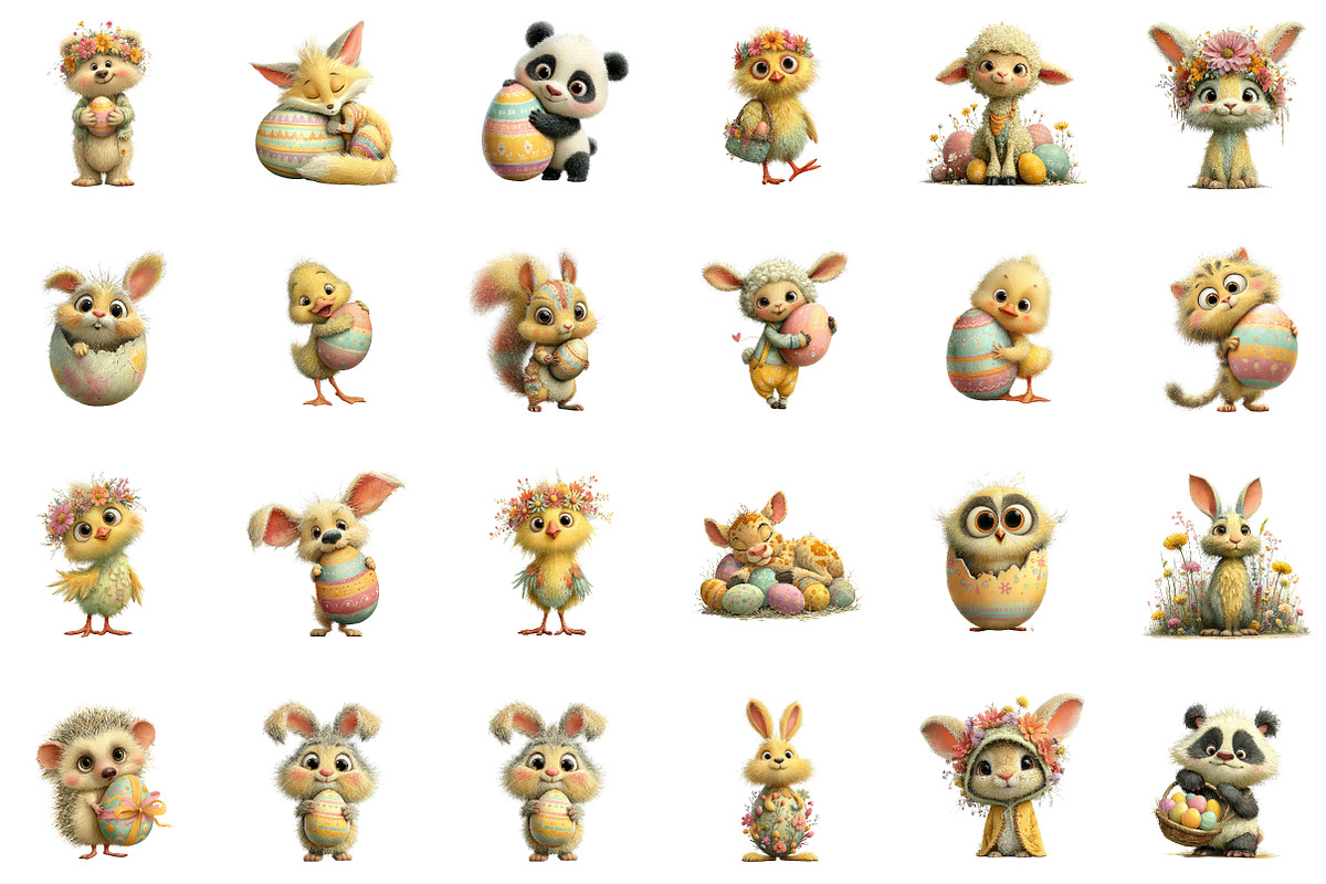 Whimsical baby easter animals clipar, an Illustration by CreationArt (Photo 2 of 5)