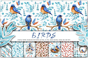 Christmas winter birds watercolor, a Wallpaper Graphic by Artmanata (Thumbnail 8 of 16)
