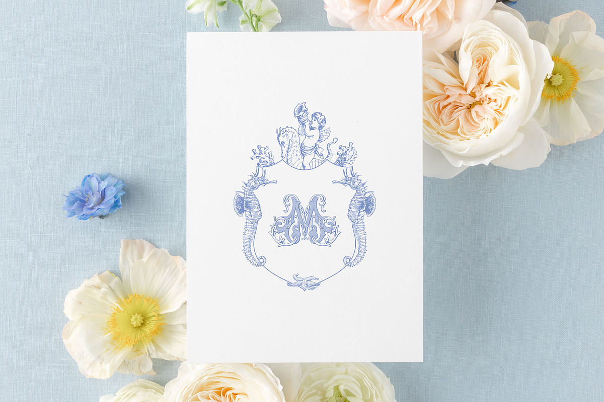 Coastal Wedding Crest, an Object Graphic by Encre Studio (Photo 5 of 5)