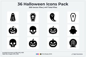 Halloween Ghost Icons Pack, a Solid Icon by Vectorium Studio