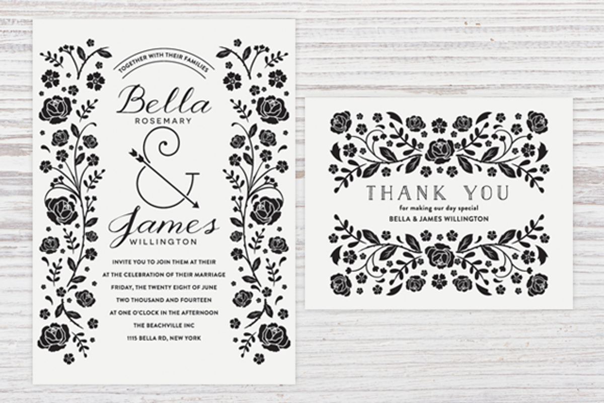 Floral Wedding Templates EPS & JPG, an Invitation Template by Pixejoo (Photo 2 of 4)