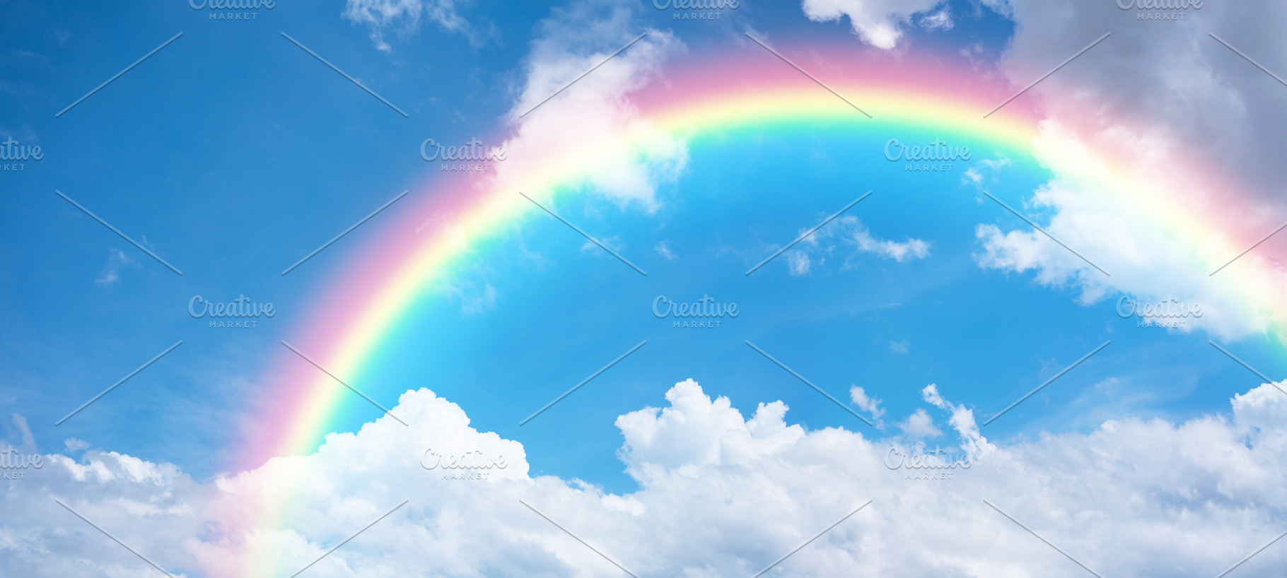 Rainbow in blue sky., a Nature Photo by Nednapa