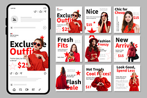 Fashion Collection Social Media Post, an UI Kit Template by CreativeShaper