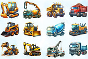 Construction Trucks Clipart Bundle, an Illustration by Craft Nest (Thumbnail 3 of 6)