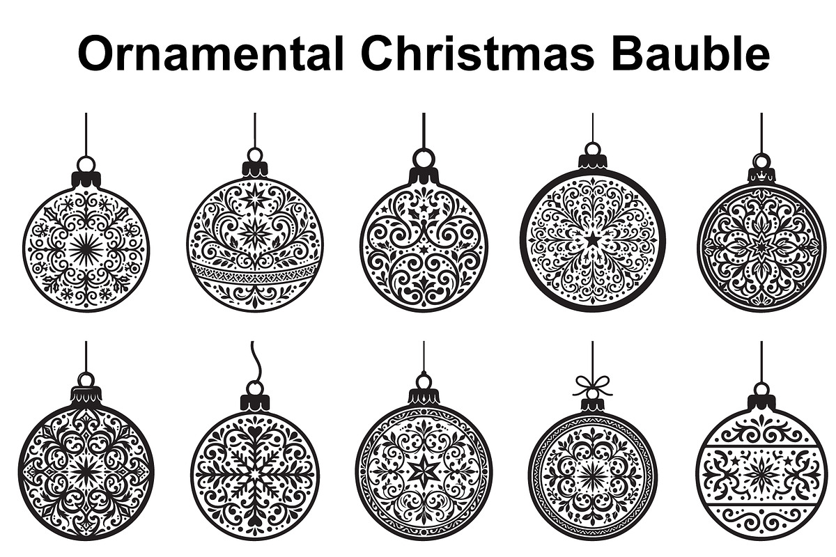 Festive Filigree Bauble Silhouette, an Object Graphic by Creativeshirt (Photo 1 of 5)