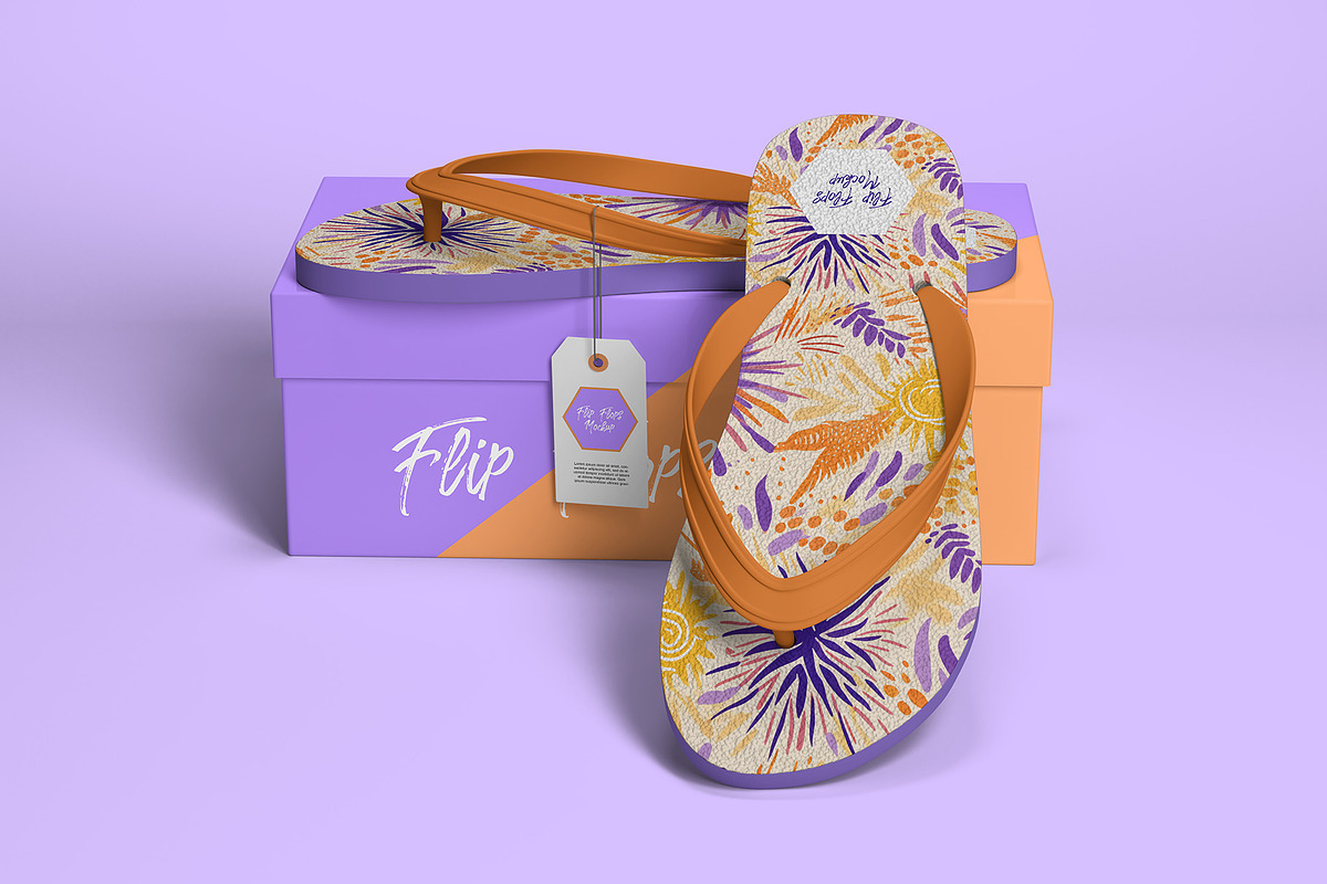Flip Flops Packaging Mockup 6 Views, a Packaging Mockup by Illusiongraphic (Photo 2 of 20)