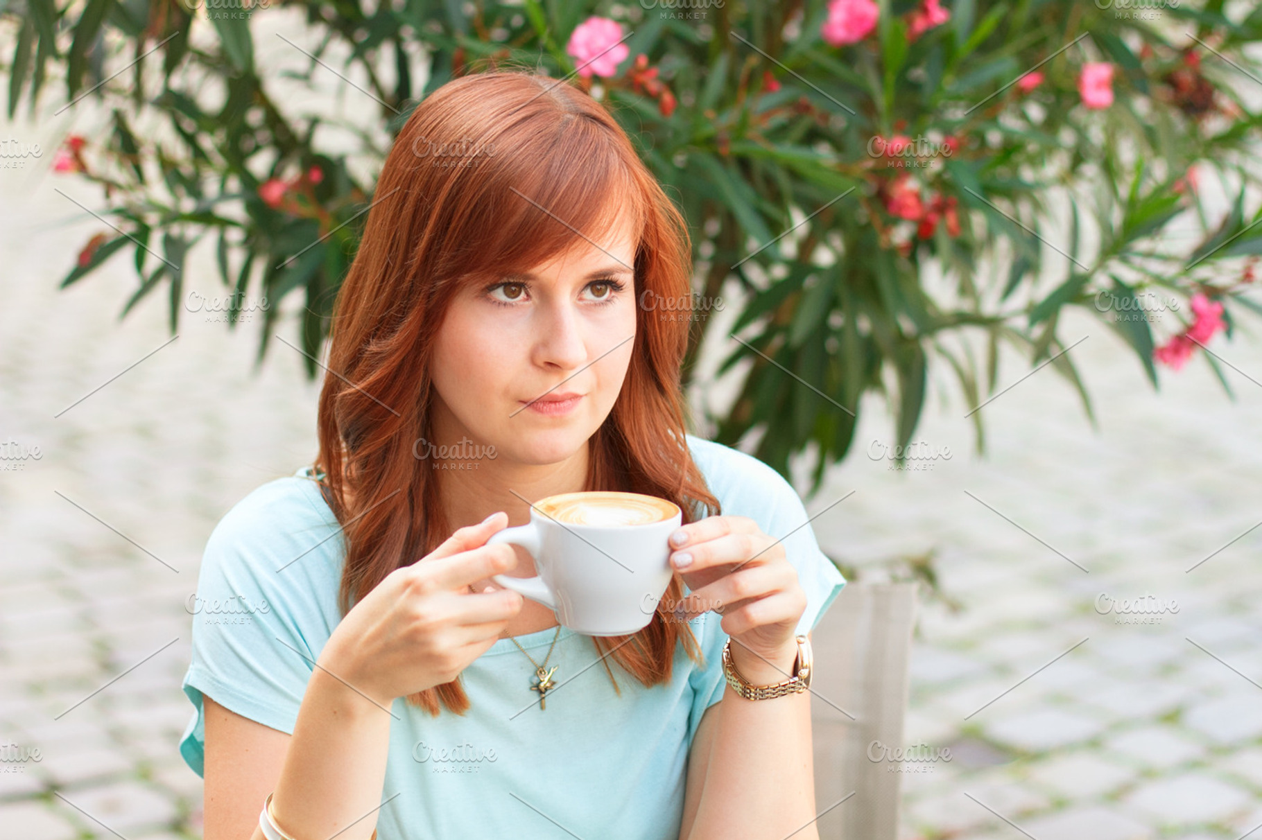 Woman With A Cup Of Coffee Stock Picture