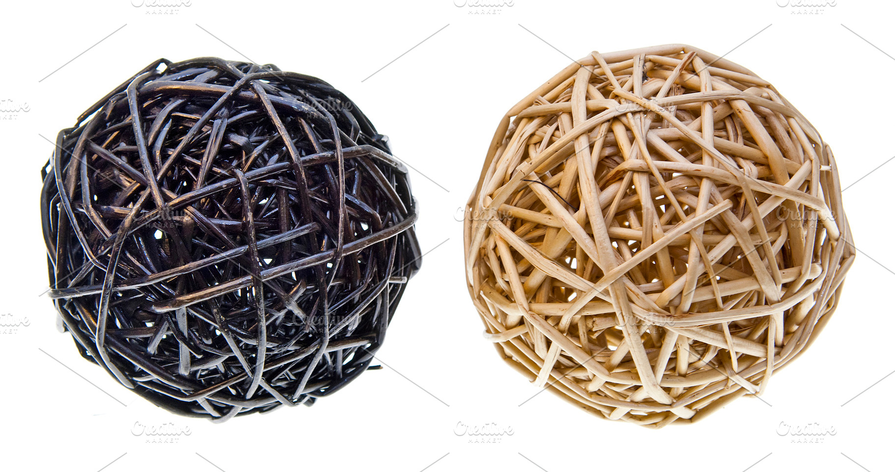 Woven Wicker Balls, an Abstract Photo by THP Creative
