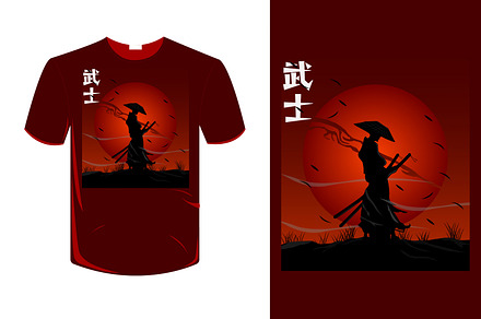Samurai t shirt design