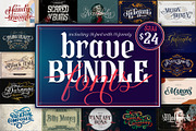 Brave Bundle Fonts, a Script Font by alit design (Thumbnail 1 of 17)