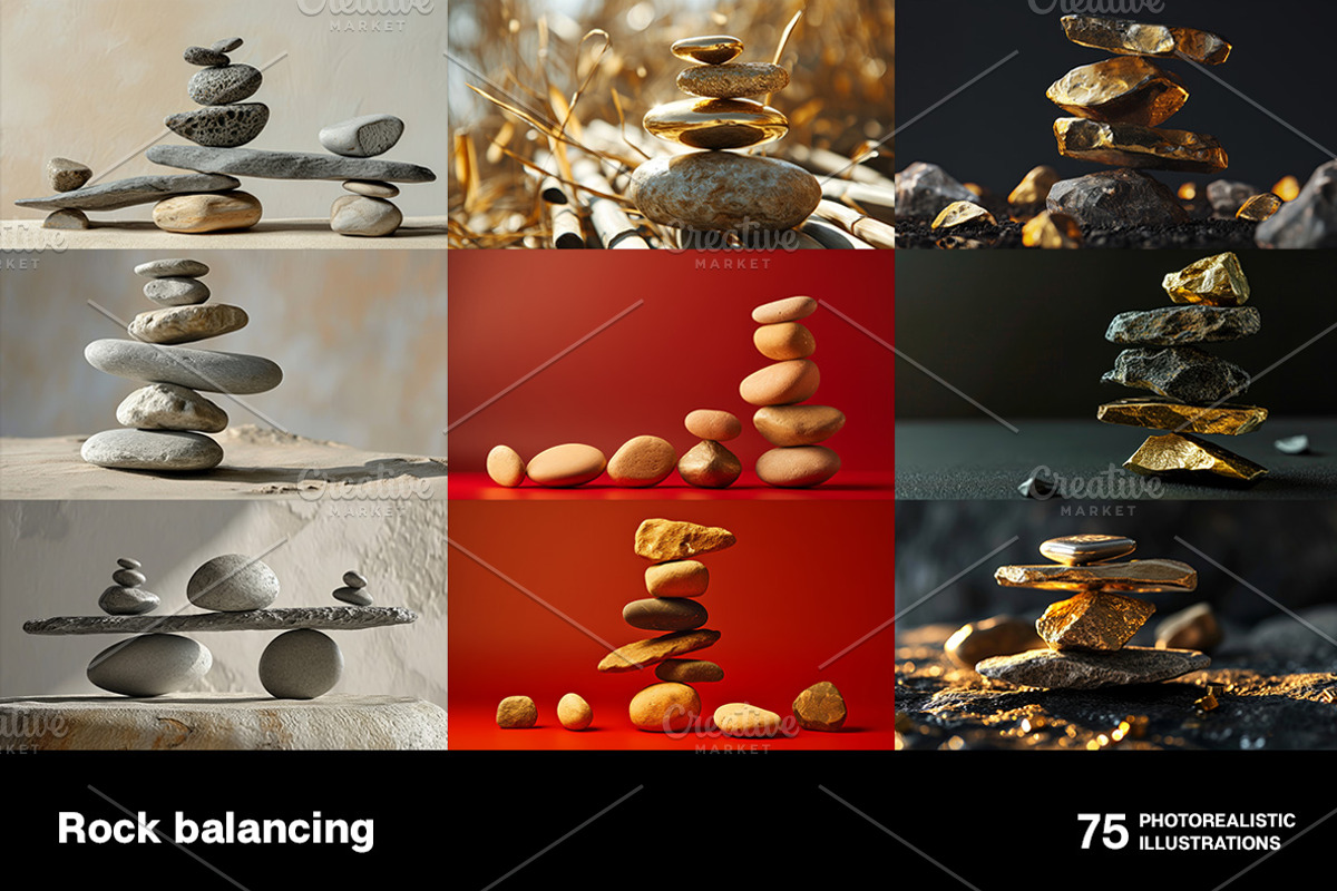 Rock balancing. 75 images, a Nature Photo by Handmadefont (Photo 14 of 14)
